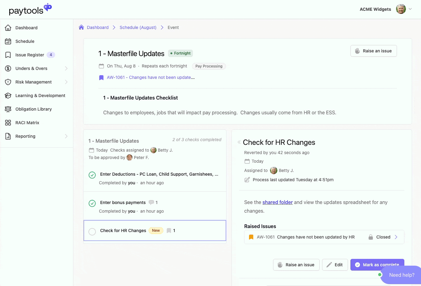 Paytools payroll oversight and approvals