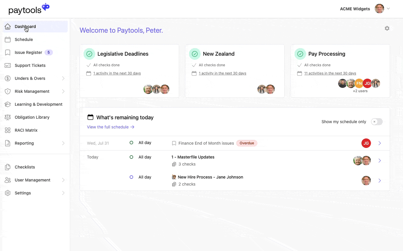 Paytools dynamic payroll scheduling