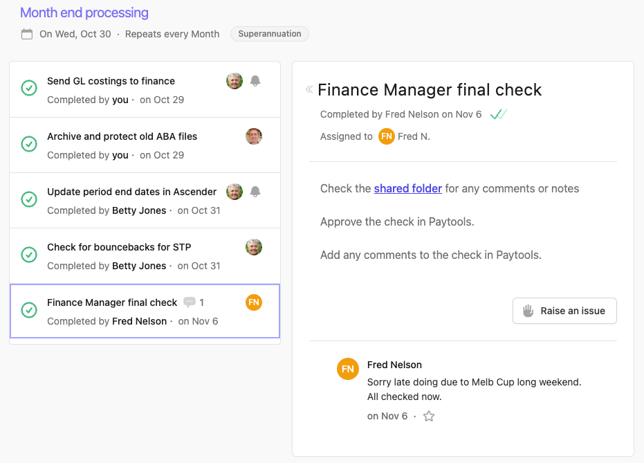 Payroll workflows in Paytools