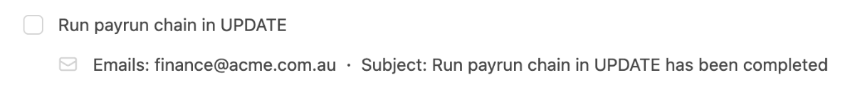 Configuring automatic completion notifications in Paytools