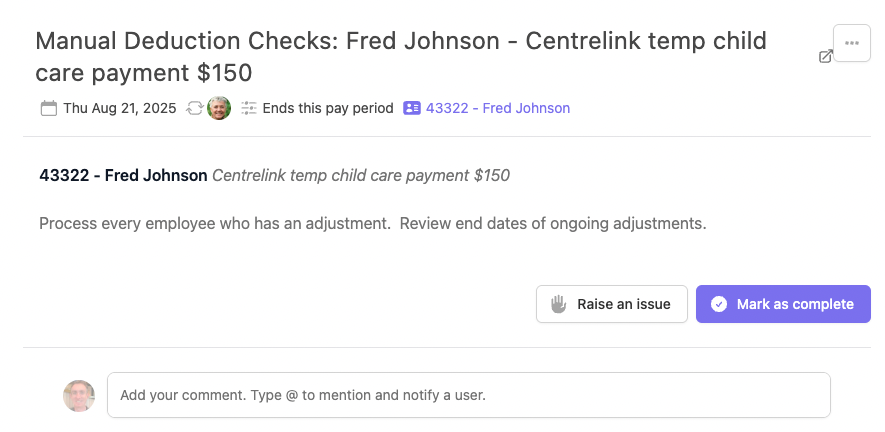 Manage Payroll Adjustments